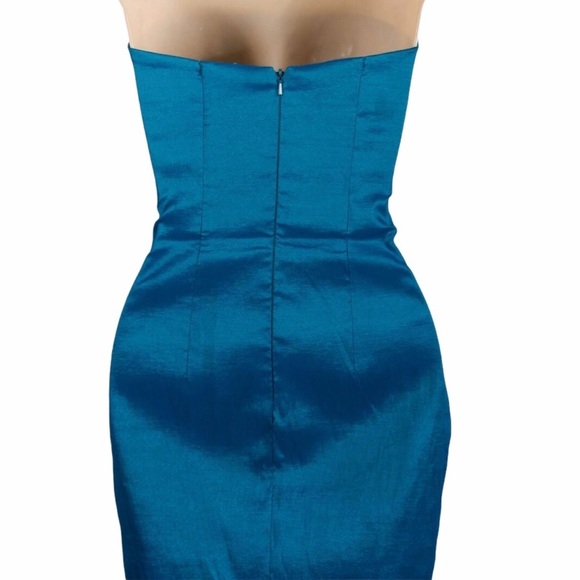 Caché Strapless Teal Cocktail Dress size Small - Picture 2 of 11